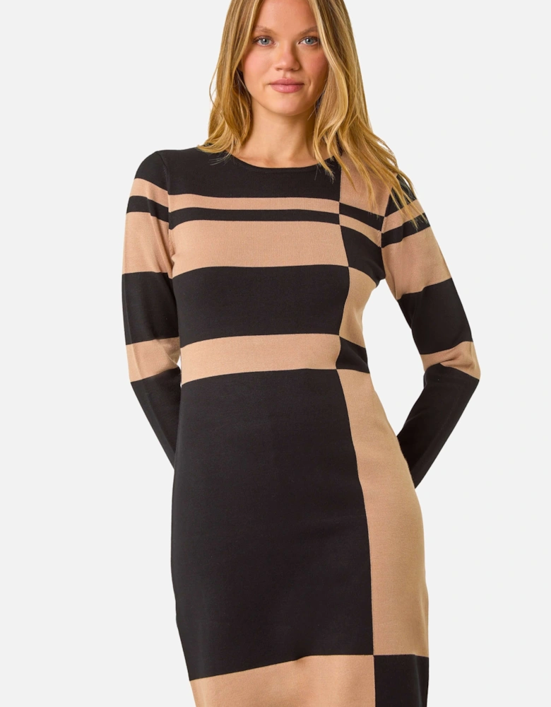 Colour Block Knitted Dress