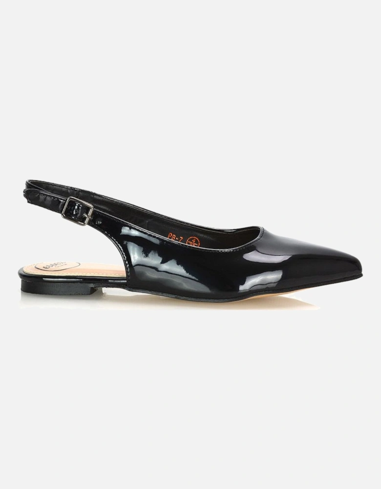 'Mindy' Pointed Toe Slingback Flat Ballerina Pumps