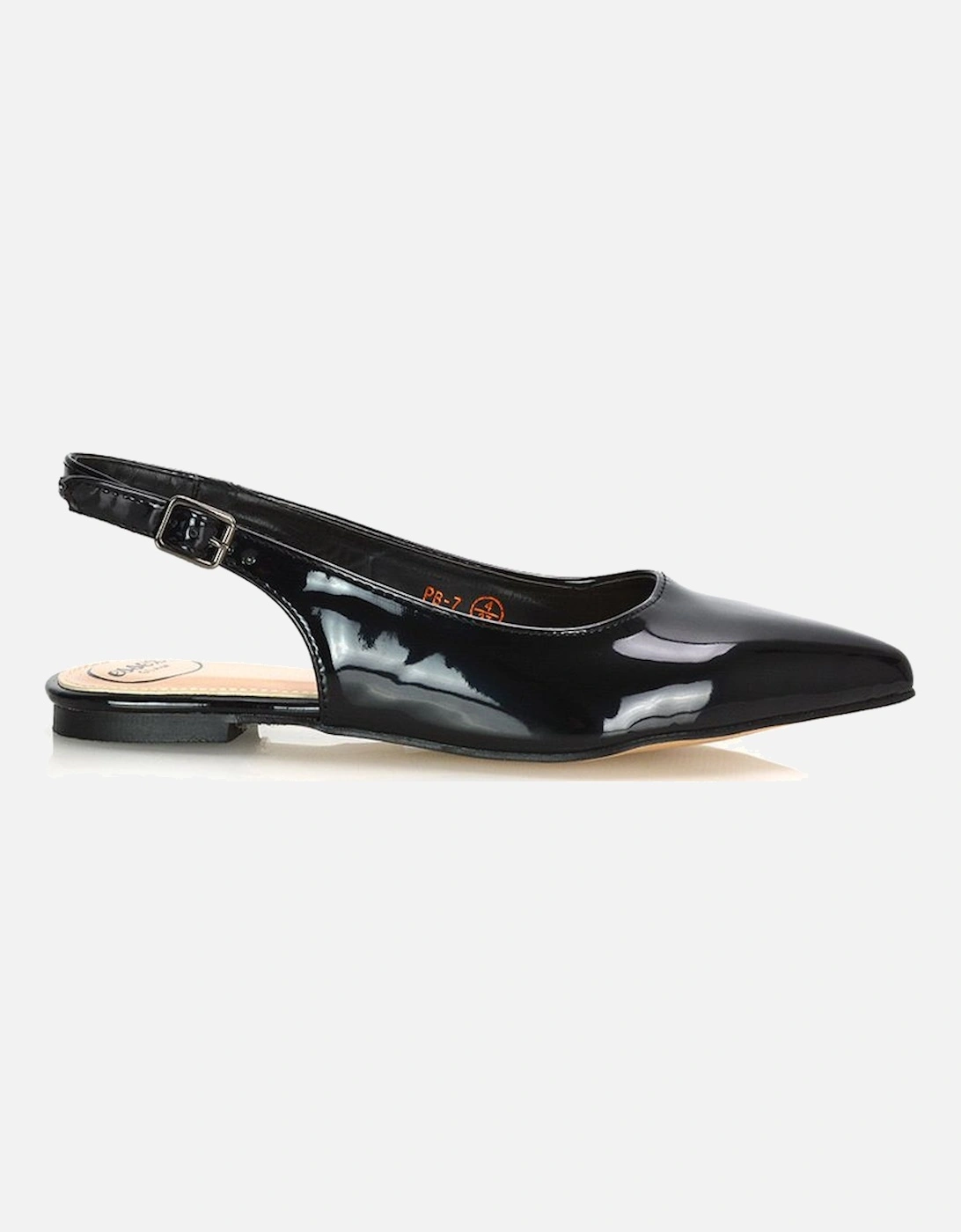 'Mindy' Pointed Toe Slingback Flat Ballerina Pumps, 2 of 1