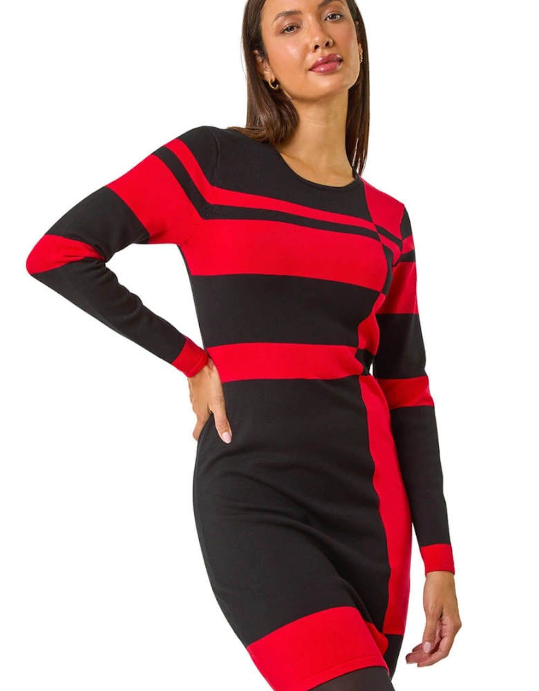 Colour Block Knitted Dress