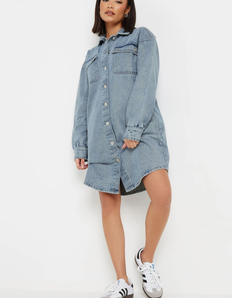 Petite Denim Shirt Mini Dress