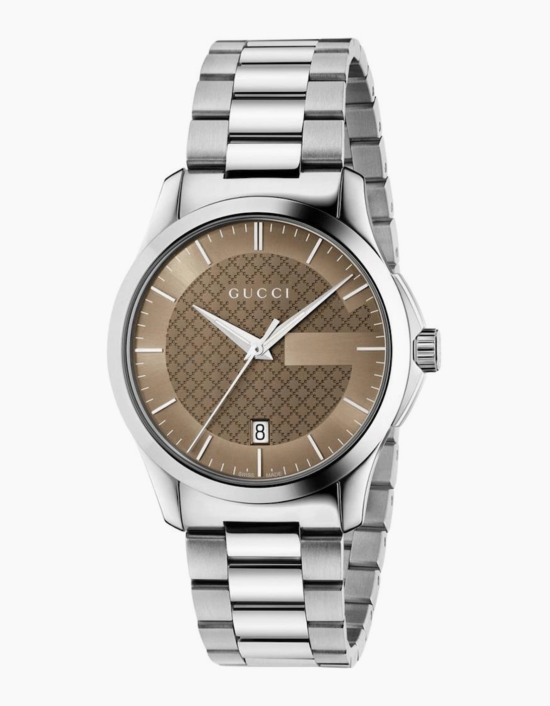 Gucci Gucci YA126445 G-Timeless Brown Dial Unisex Watch - Silver