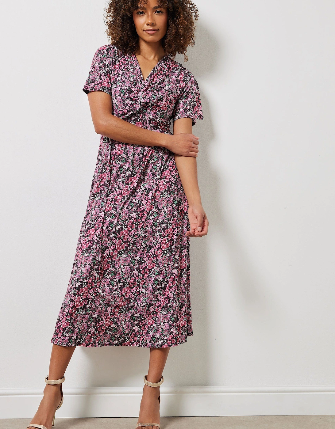 Twist Front Short Sleeve Dress, 2 of 1