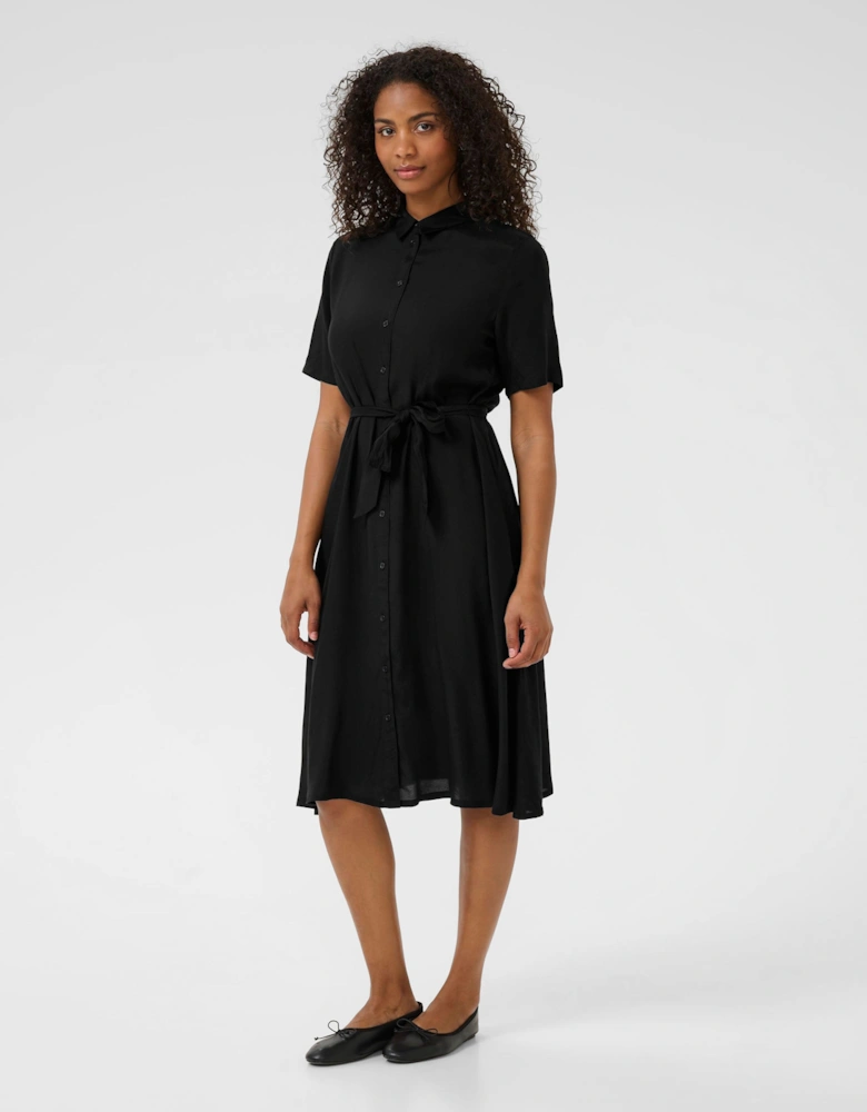 KAemine Solid Short Sleeve Shirt Dress