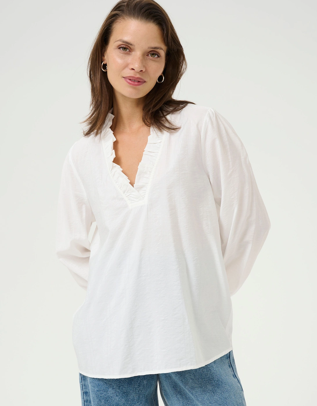KAsanni Ruffle V-Neck Blouse, 2 of 1