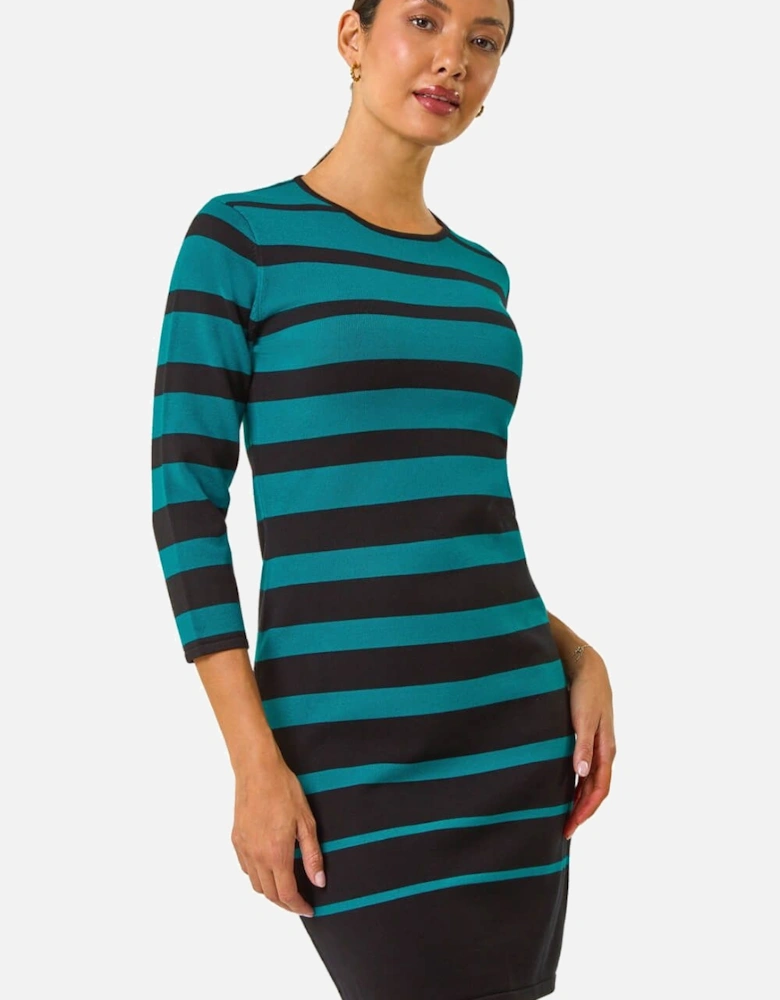 Gradient Stripe Knitted Dress