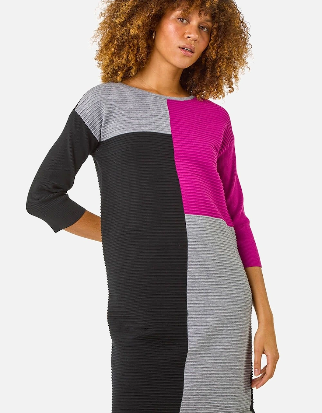 Colour Block Ribbed Knit Dress, 2 of 1