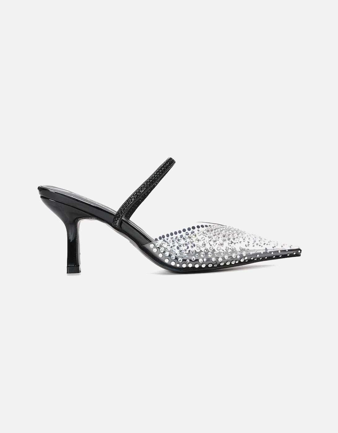'Tia' Clear Perspex Diamante Stiletto Heel Slingback Court Shoes, 2 of 1