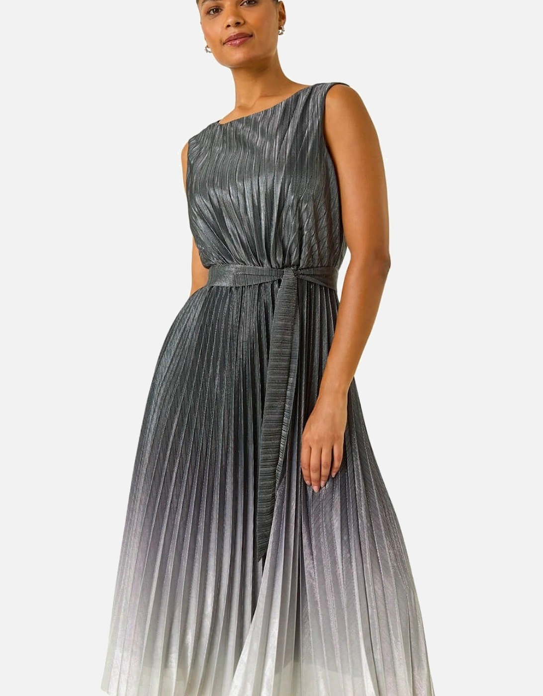 Pleated Ombre Midi Dress, 2 of 1
