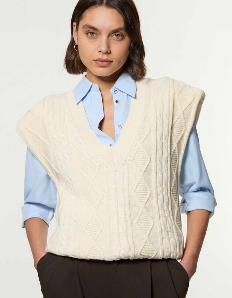 Knitted Cable Longline Tank