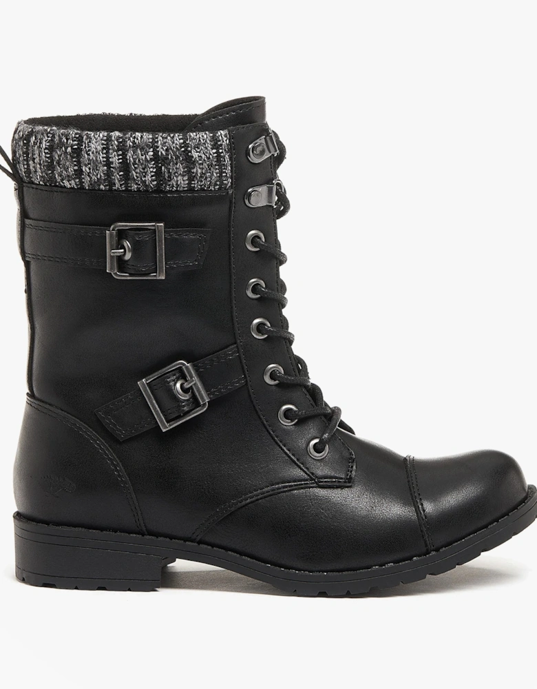 BILLIE Womens Biker Boots Black