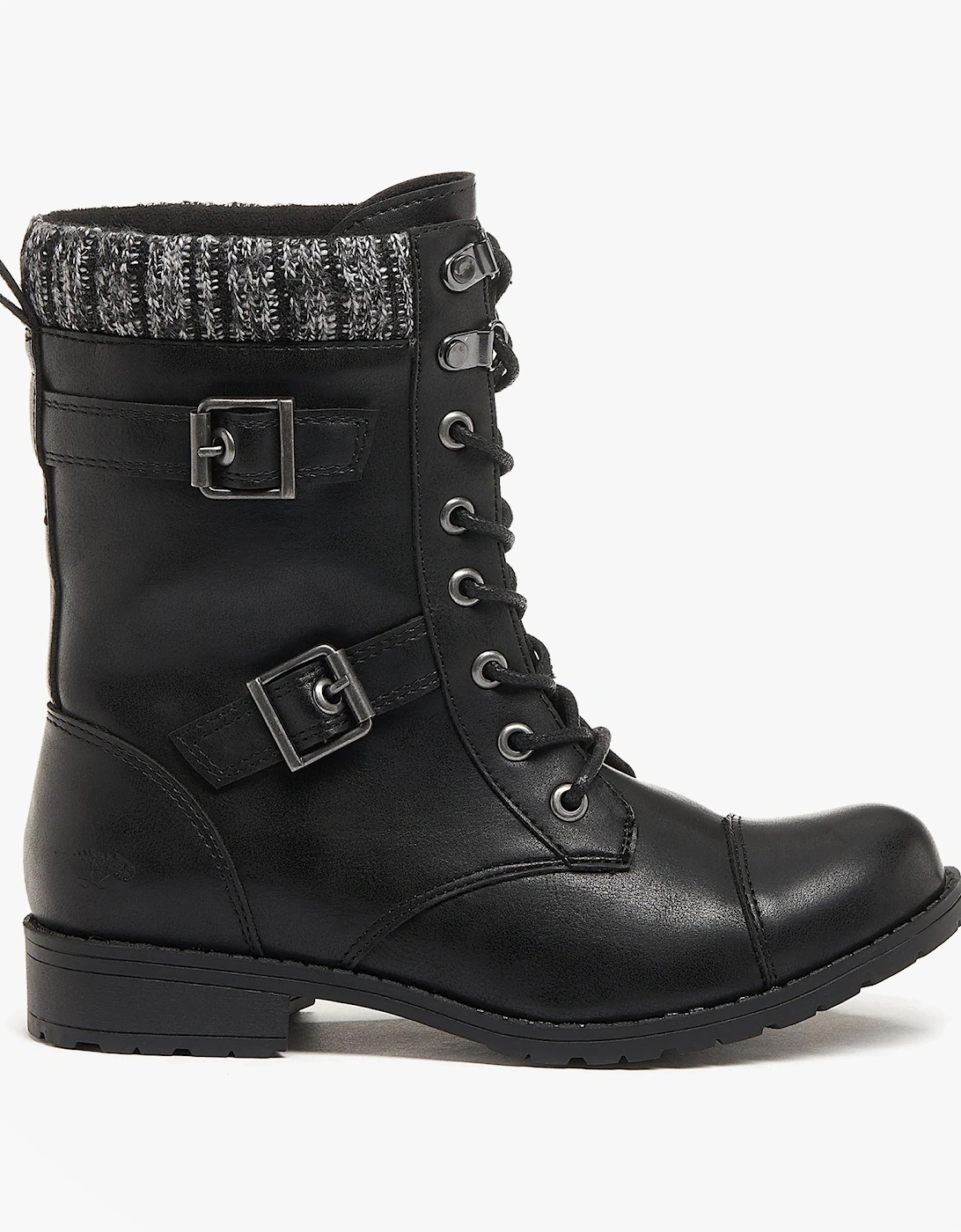 BILLIE Womens Biker Boots Black, 2 of 1