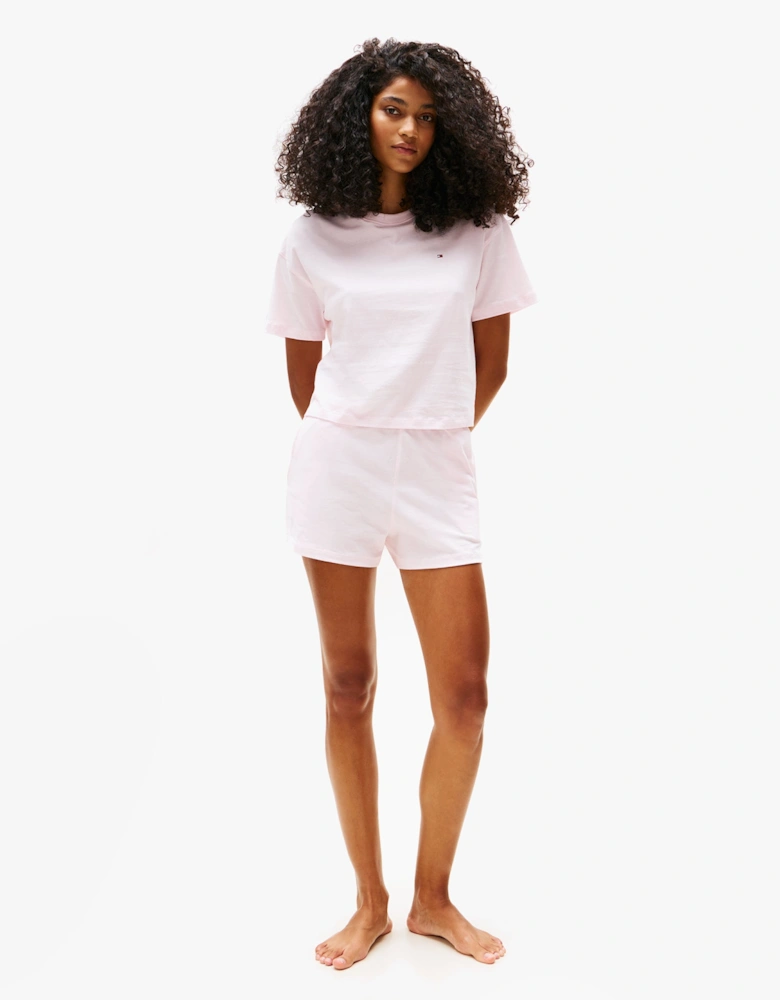COTTON Womens Short Pyjama Set Light Pink