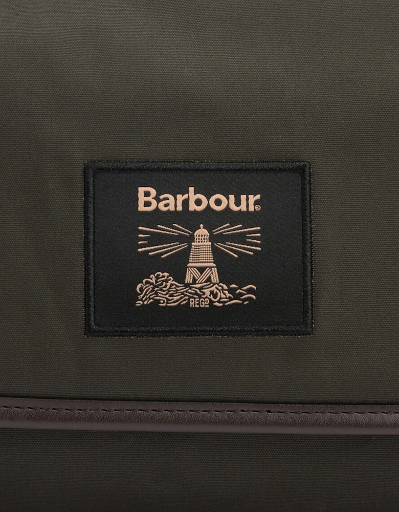 WAXED HANGING Mens Washbag Olive/Beacon