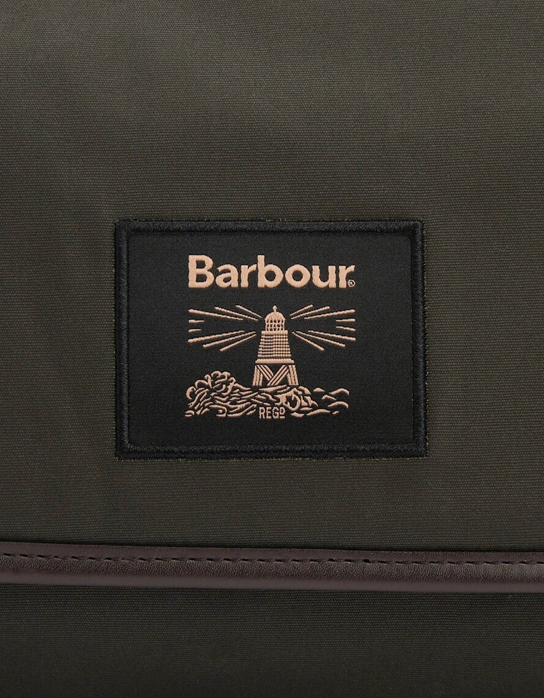 WAXED HANGING Mens Washbag Olive/Beacon