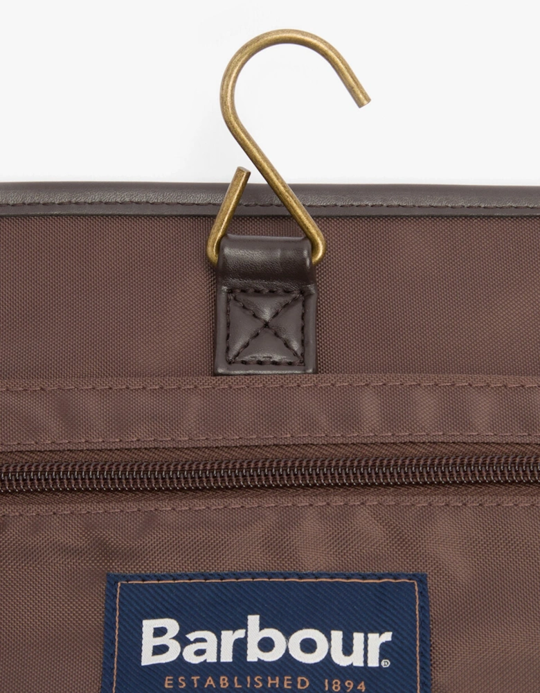 WAXED HANGING Mens Washbag Olive/Beacon