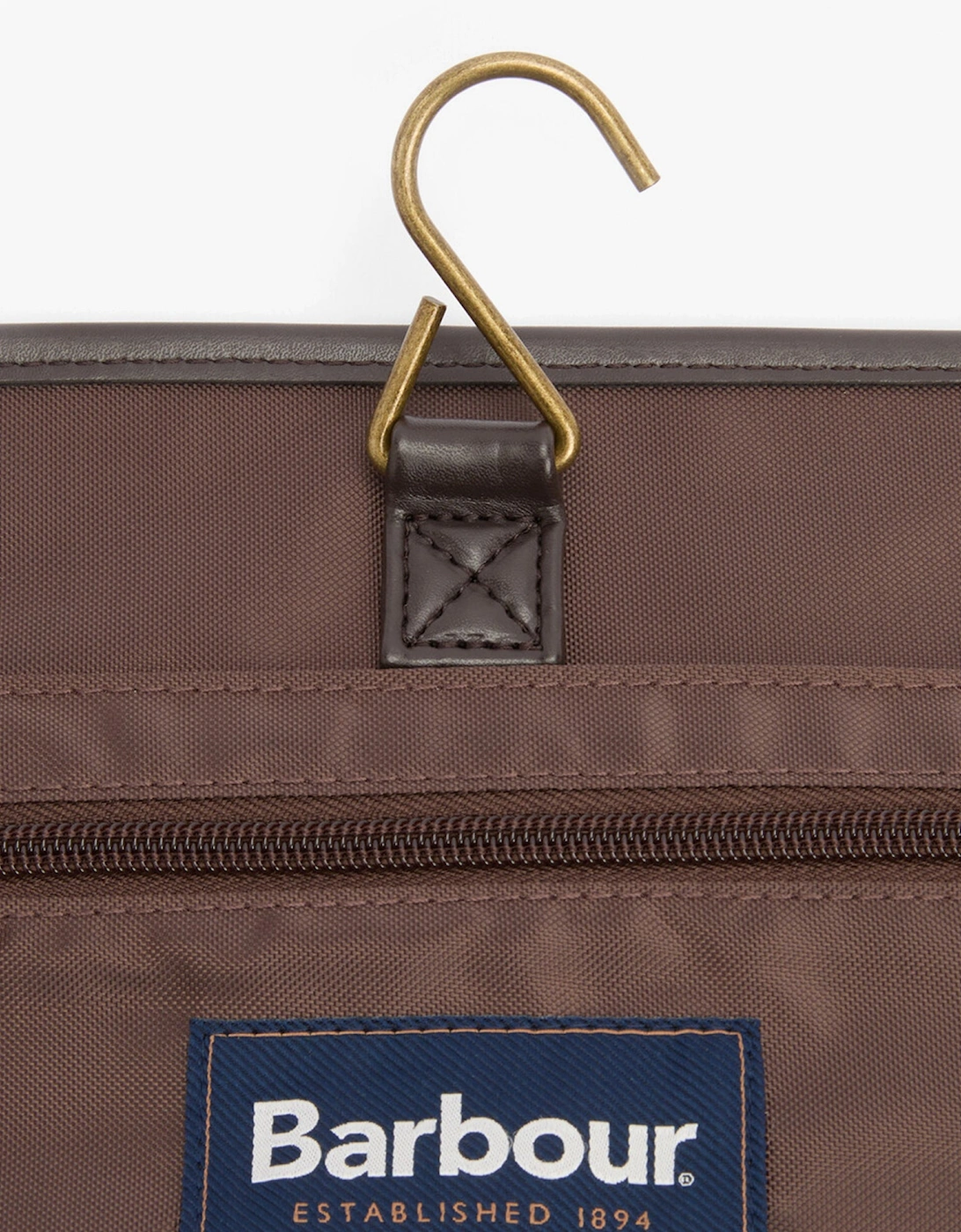 WAXED HANGING Mens Washbag Olive/Beacon