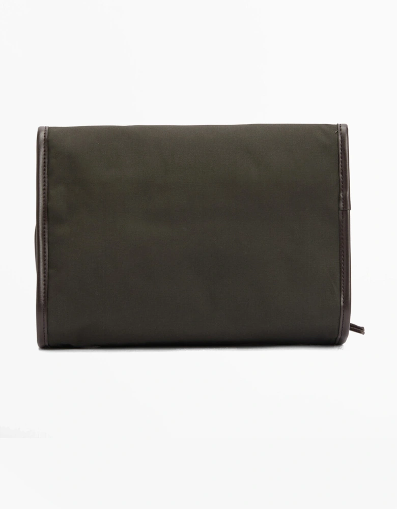 WAXED HANGING Mens Washbag Olive/Beacon