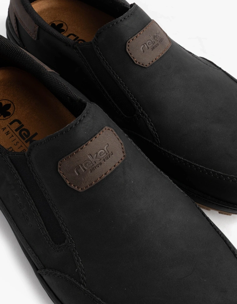 03365-00 Mens Moccasins Slip-On Shoes Black