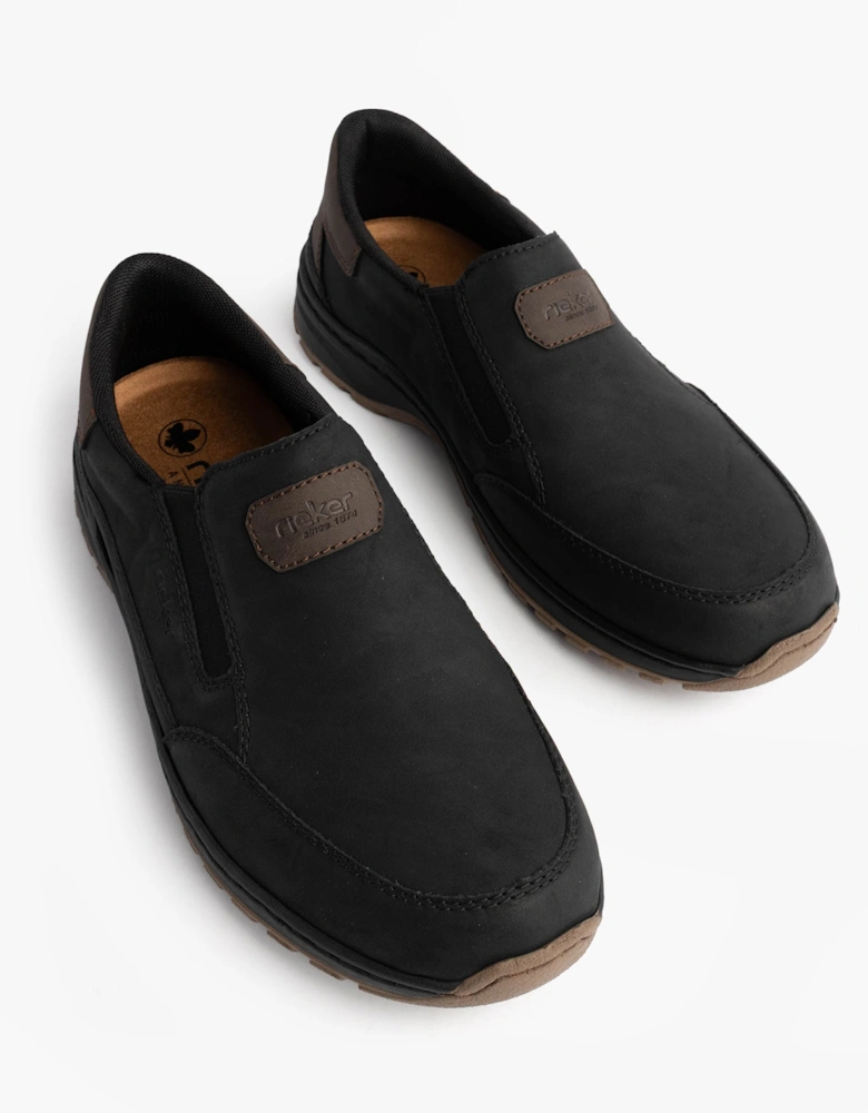 03365-00 Mens Moccasins Slip-On Shoes Black