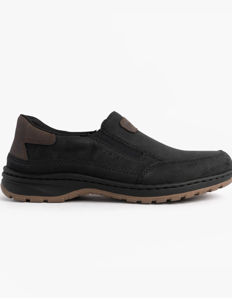 03365-00 Mens Moccasins Slip-On Shoes Black