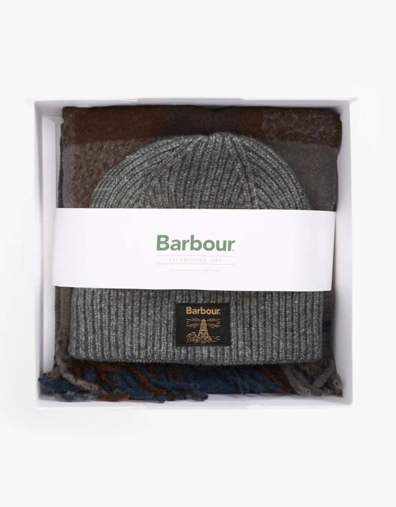 WESTERDALE BEANIE & SCARF Mens Gift Set Midnight Oak