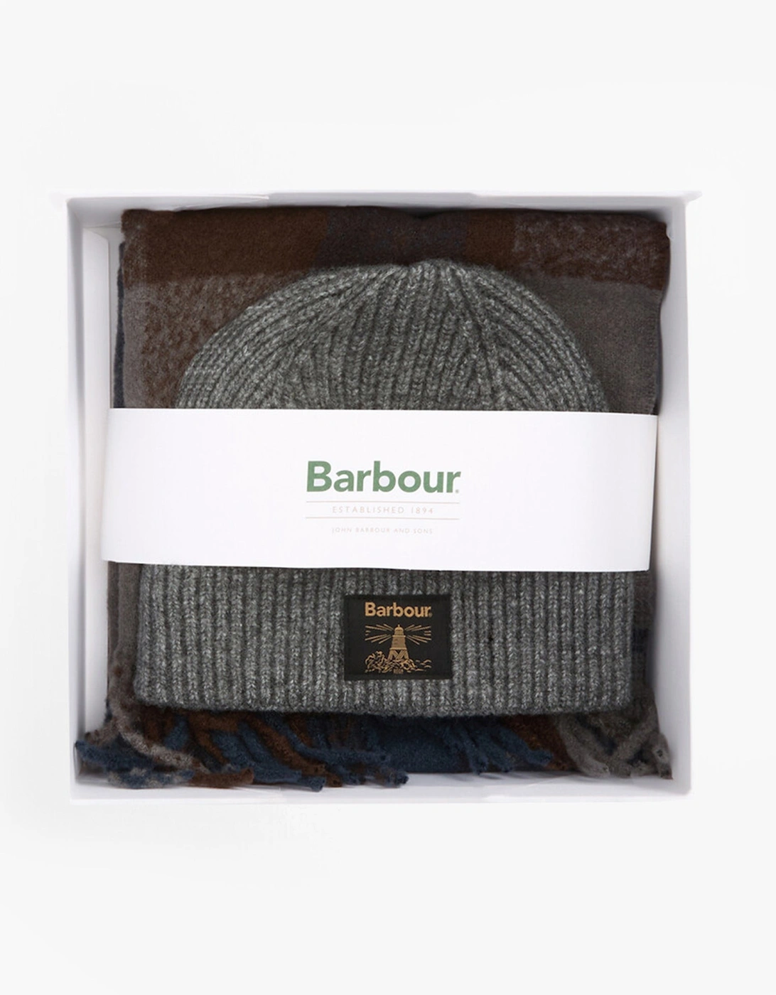 WESTERDALE BEANIE & SCARF Mens Gift Set Midnight Oak