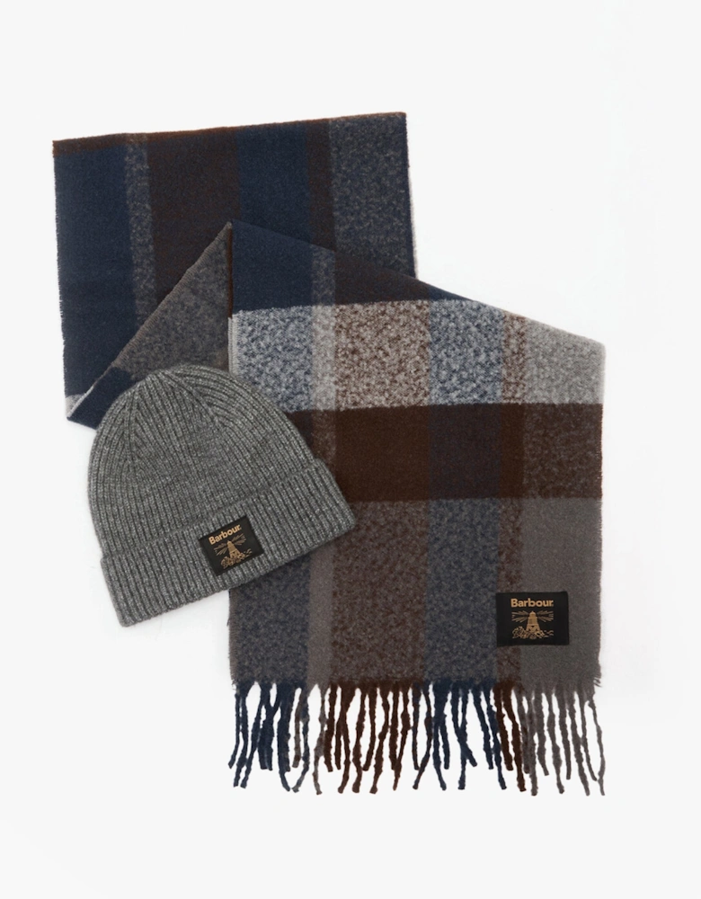 WESTERDALE BEANIE & SCARF Mens Gift Set Midnight Oak