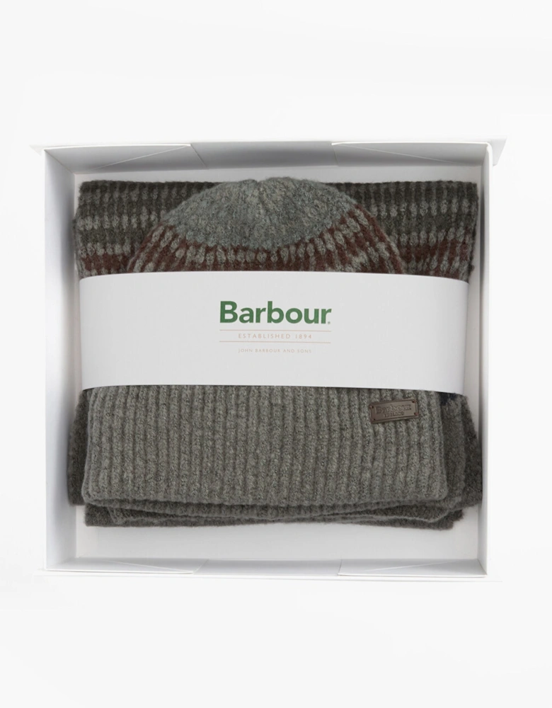 BRANTON BEANIE & SCARF Mens Gift Set Midnight Oak