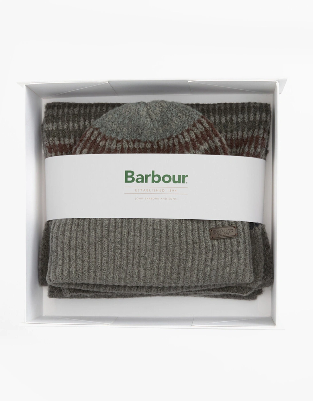BRANTON BEANIE & SCARF Mens Gift Set Midnight Oak