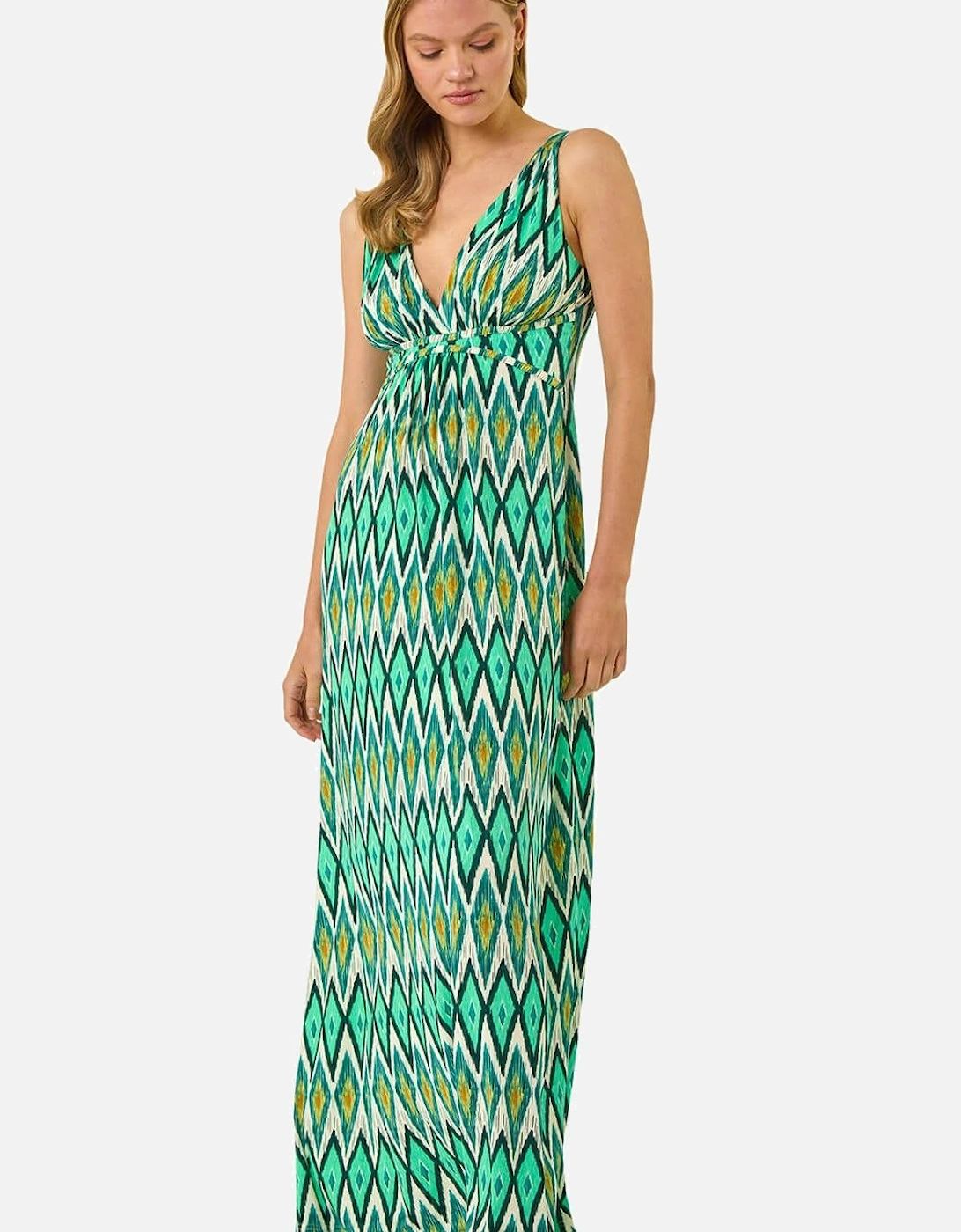 Geometric V-Neck Maxi Dress, 2 of 1