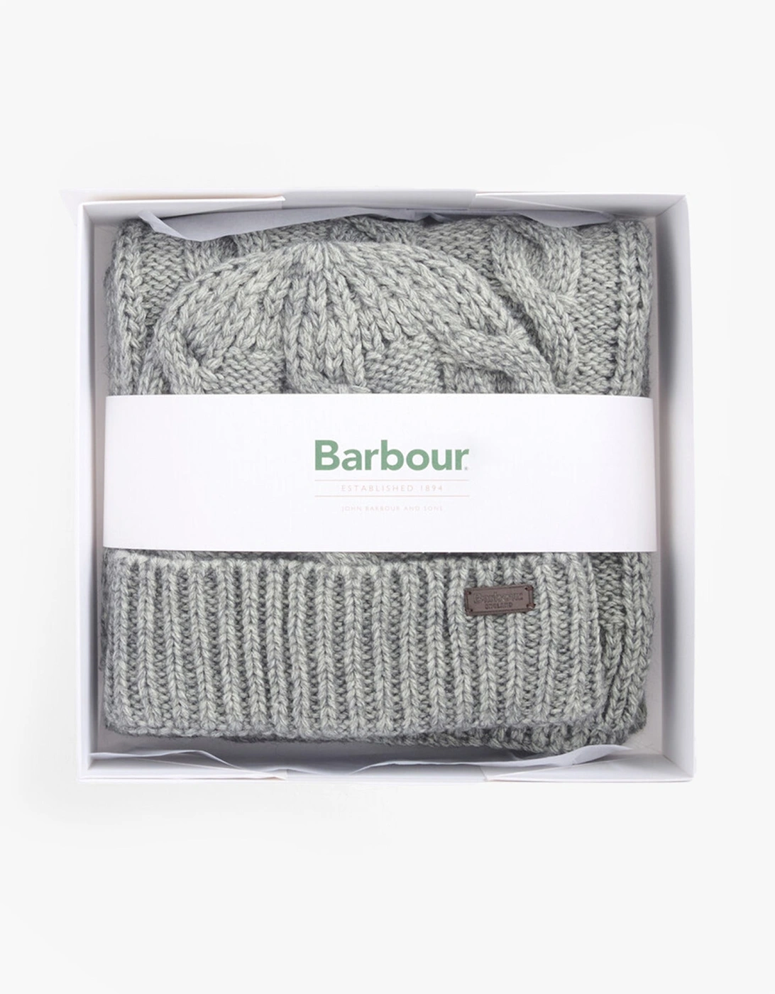 JESMOND BEANIE AND SCARF Gift Set Mens Mid Grey