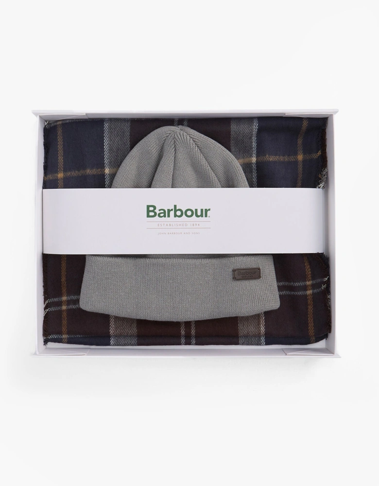 SWINTON BEANIE & GALINGALE SCARF Mens Gift Set Midnight Oak