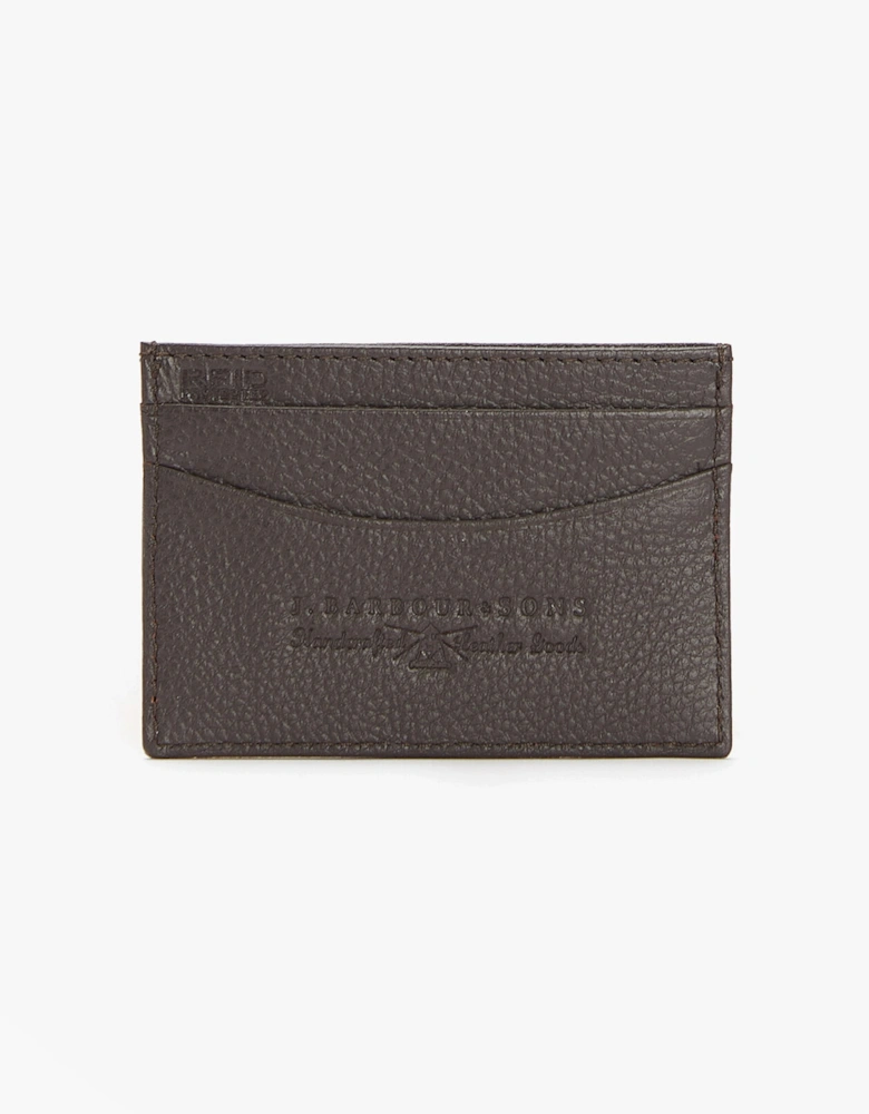 AMBLE LEATHER Mens Card Holder Dark Brown