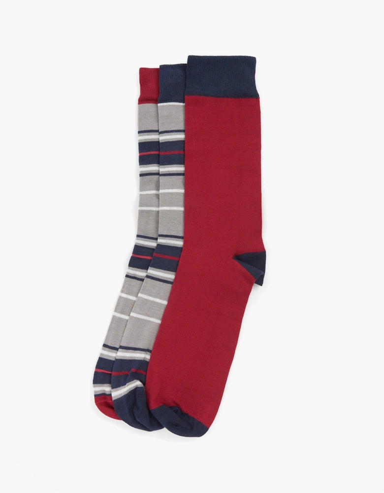 TARTAN SOCKS Mens 3 Pack Gift Box Blue Granite