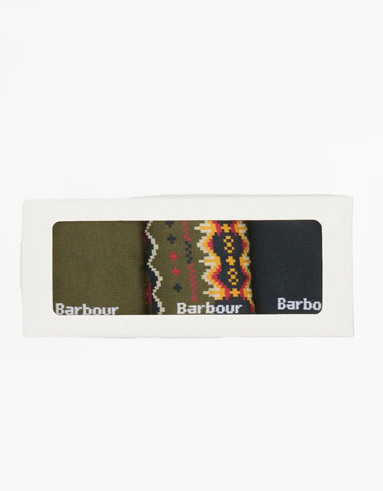 CASE FAIR ISLE SOCK Mens 3 Pack Gift Box Classic Tartan