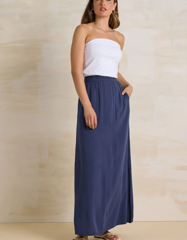 Tall Acid Wash Maxi Skirt