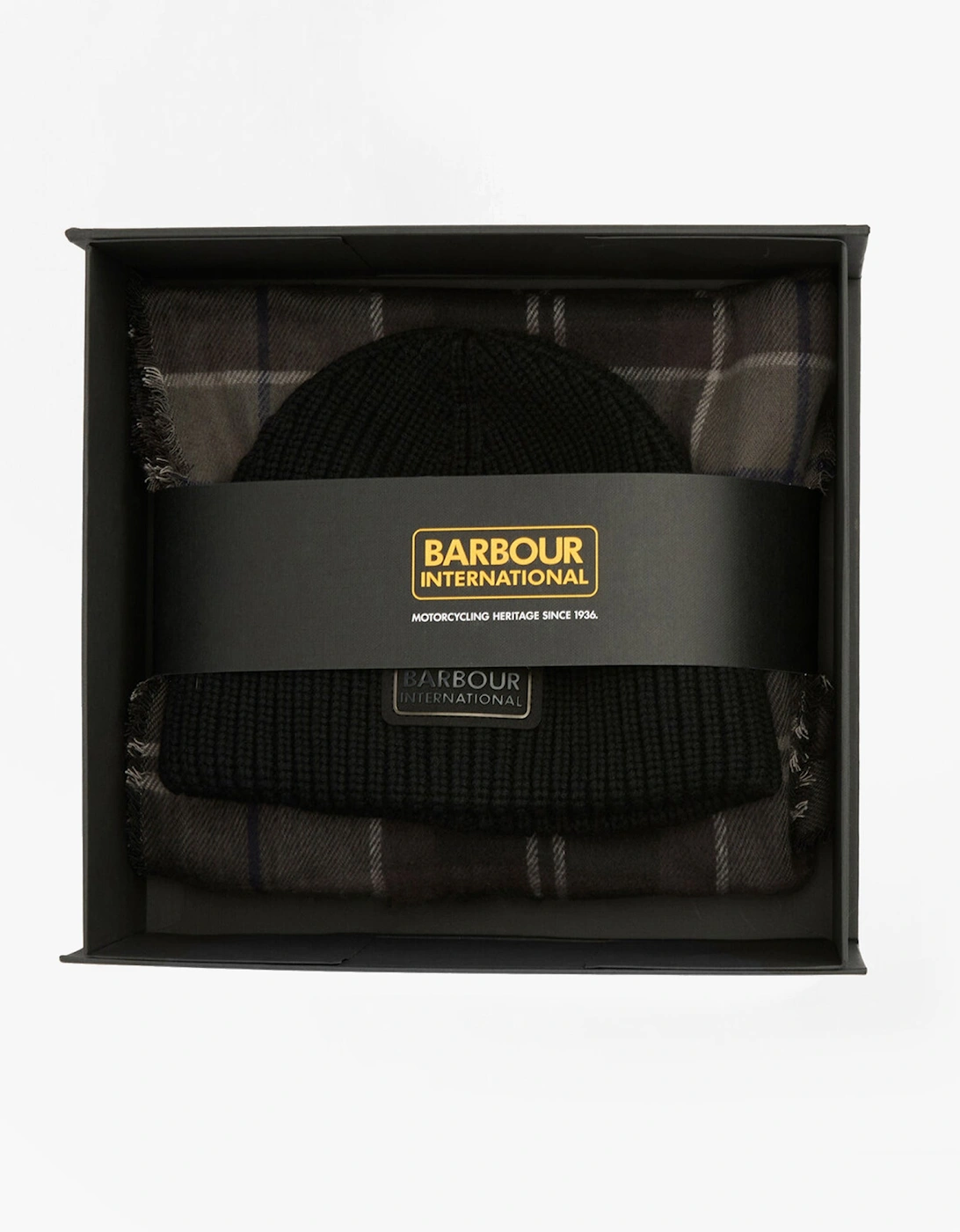 SWEEPER BEANIE AND SCARF Mens Gift Set Black