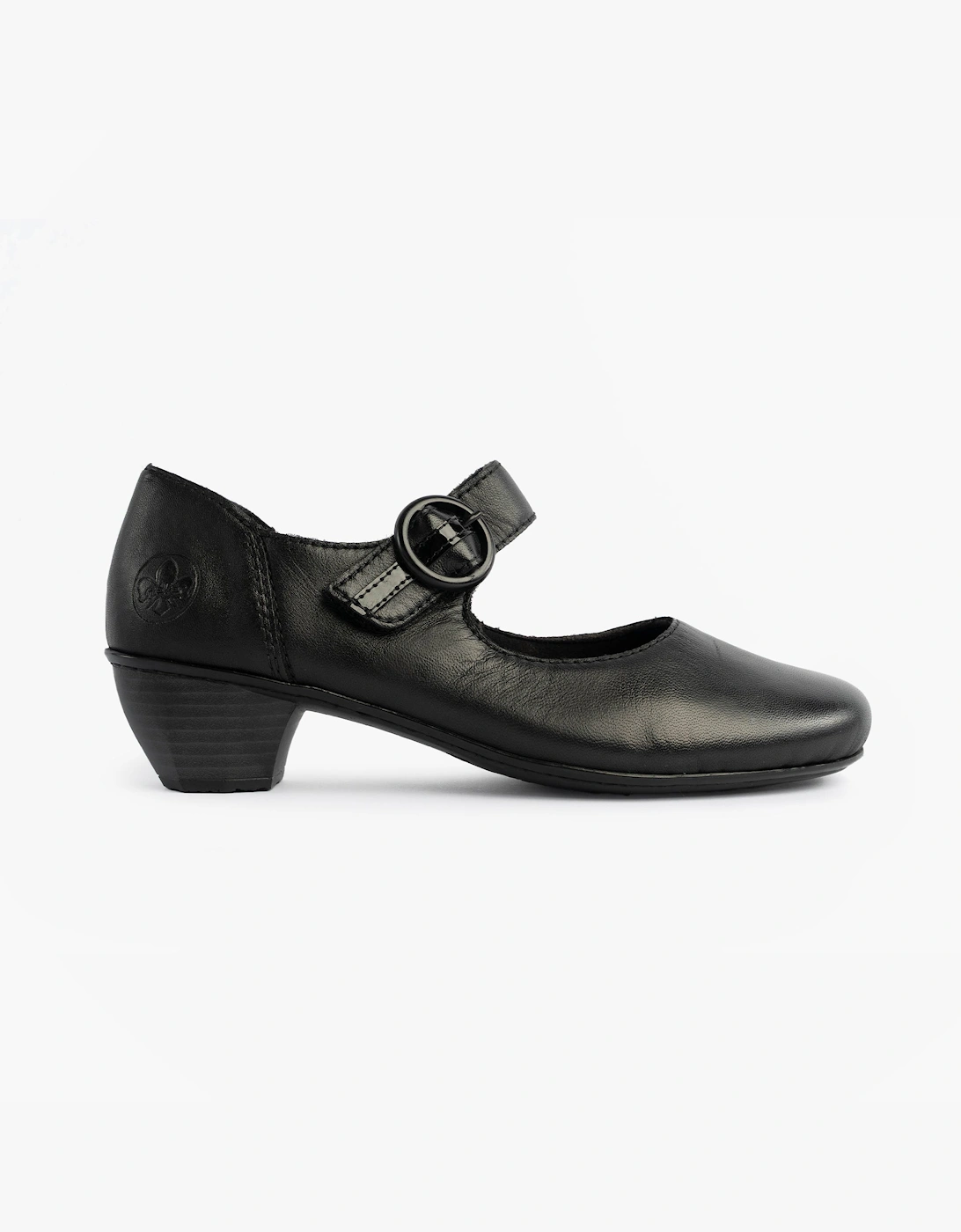 Rieker Women's Mary Jane Shoes in Black, Leather Upper with Buckle Closure, UK Size 5
