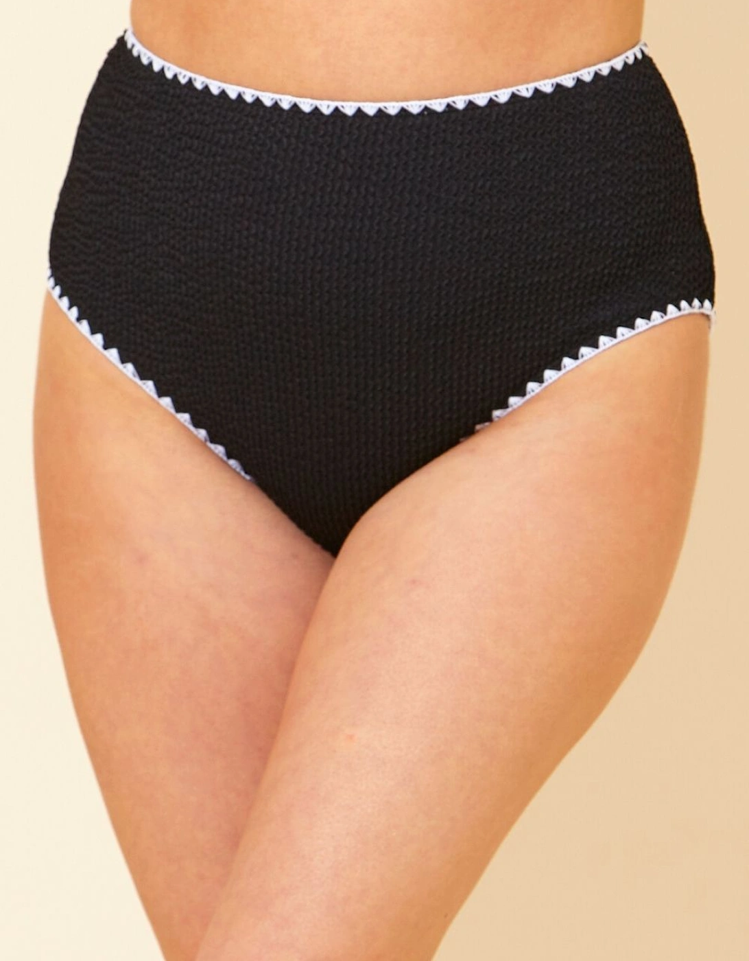 Whipstitch Textured High Waist Bikini Brief, 2 of 1