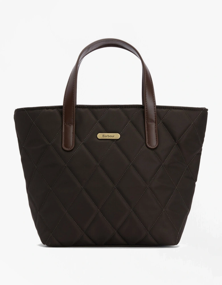 MINI QUILTED Womens Tote Bag Olive