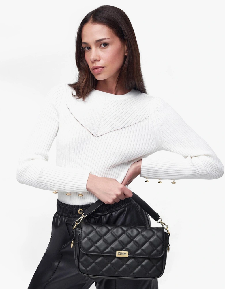 QUILTED SOHO Womens Crossbody Bag Black