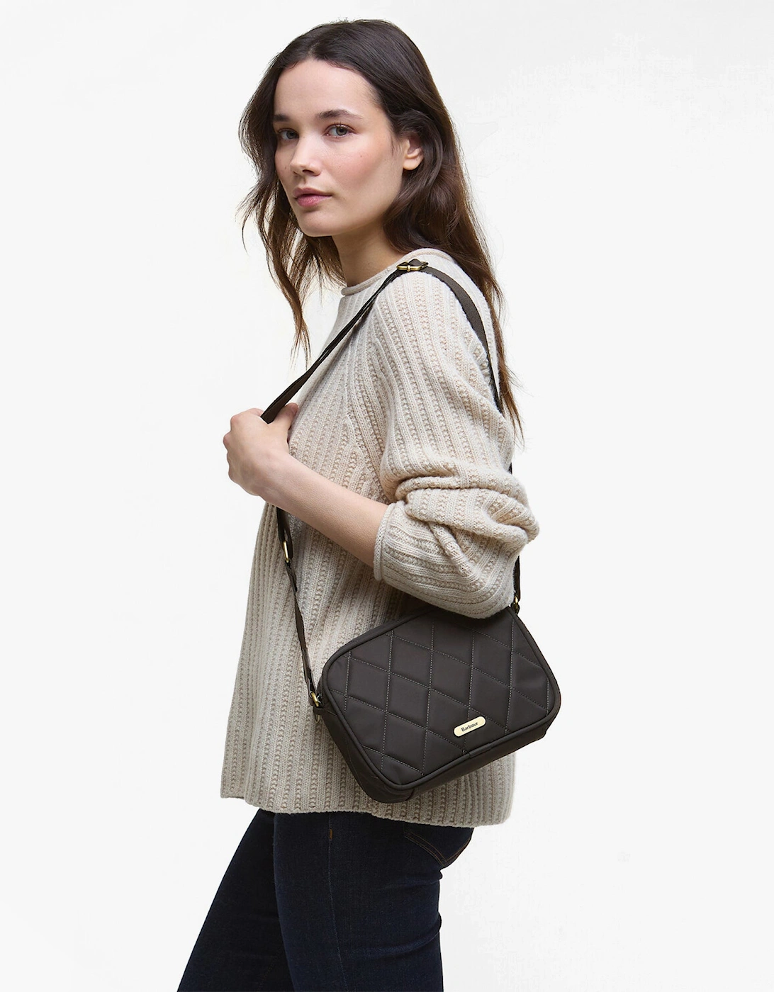 QUILTED Crossbody Bag Womens Olive