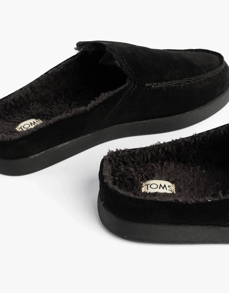 ALONSO MULE Mens Slippers Faux Shearling Lined Mule Black