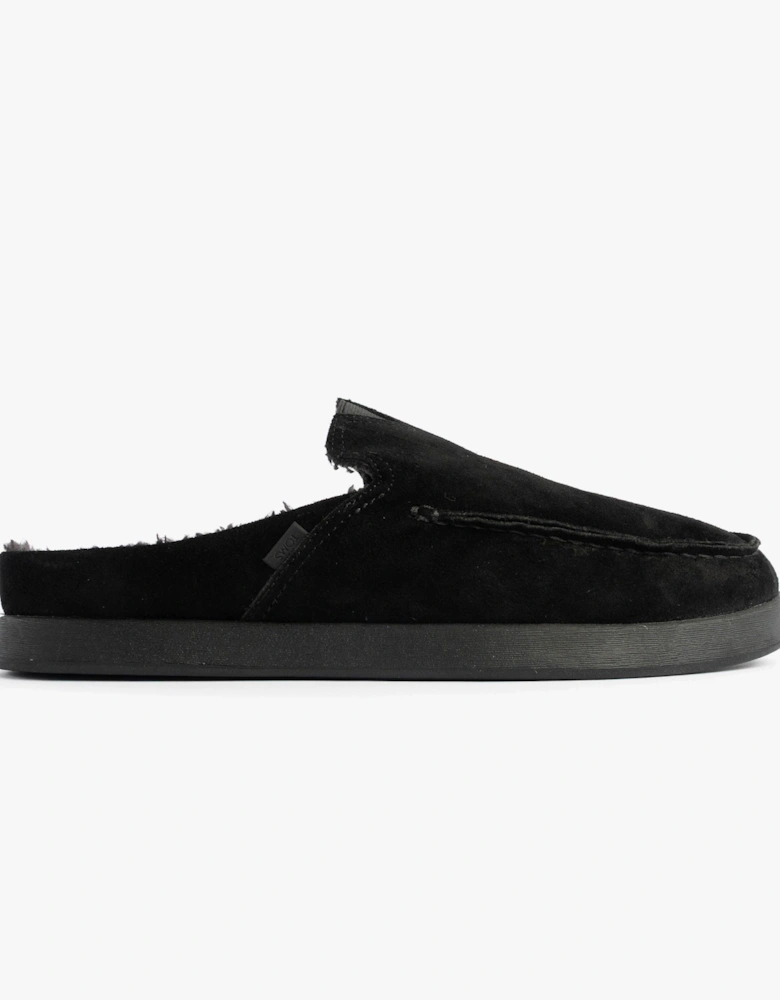 ALONSO MULE Mens Slippers Faux Shearling Lined Mule Black