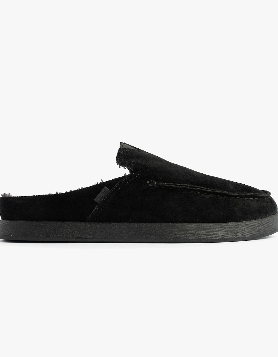 ALONSO MULE Mens Slippers Faux Shearling Lined Mule Black, 7 of 6