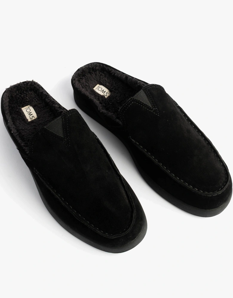 ALONSO MULE Mens Slippers Faux Shearling Lined Mule Black