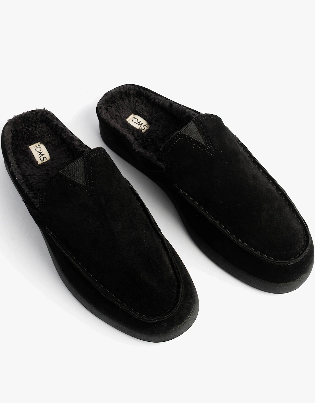 ALONSO MULE Mens Slippers Faux Shearling Lined Mule Black