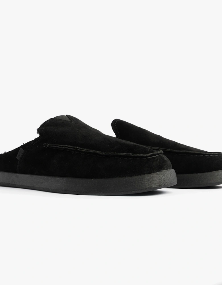 ALONSO MULE Mens Slippers Faux Shearling Lined Mule Black