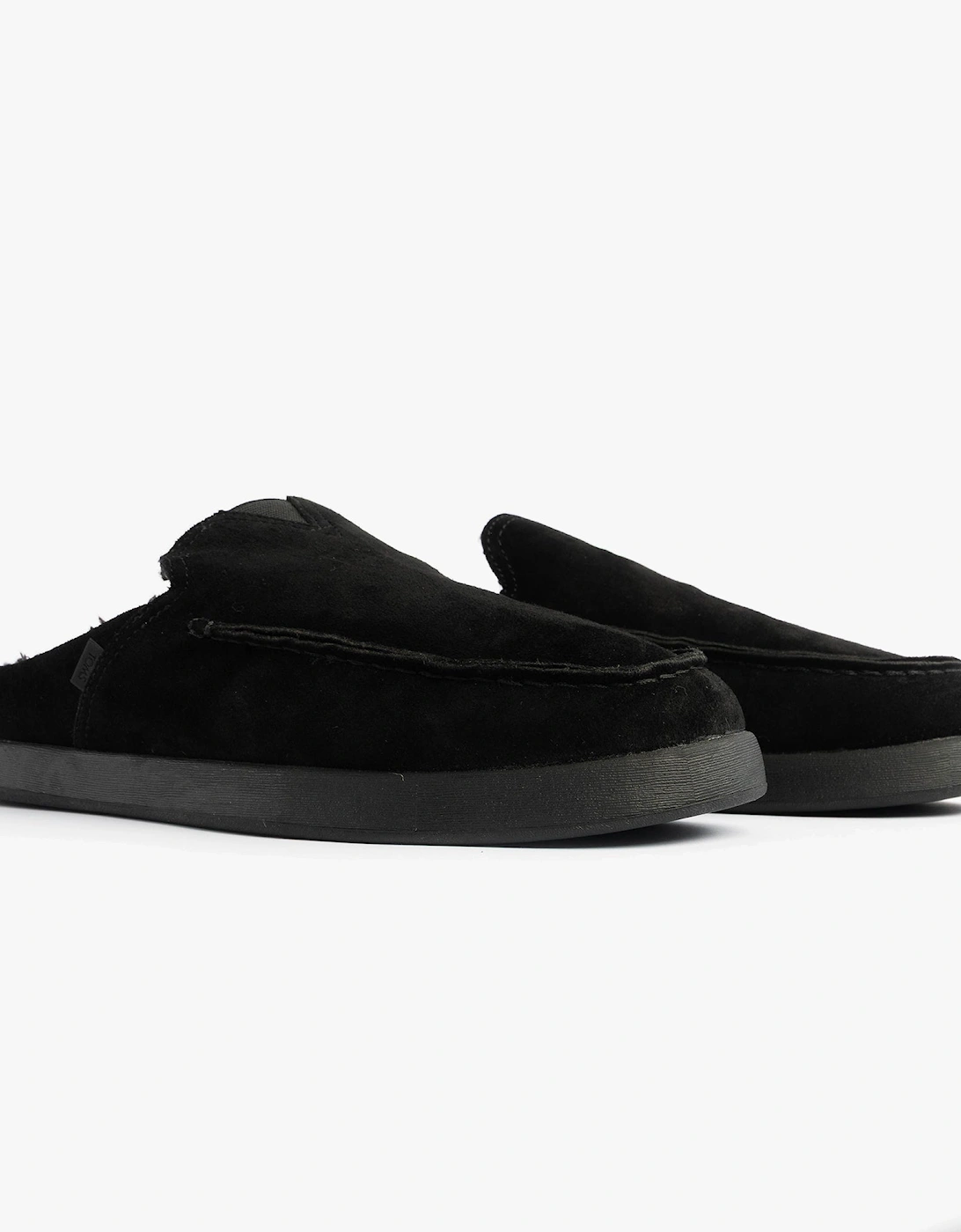 ALONSO MULE Mens Slippers Faux Shearling Lined Mule Black
